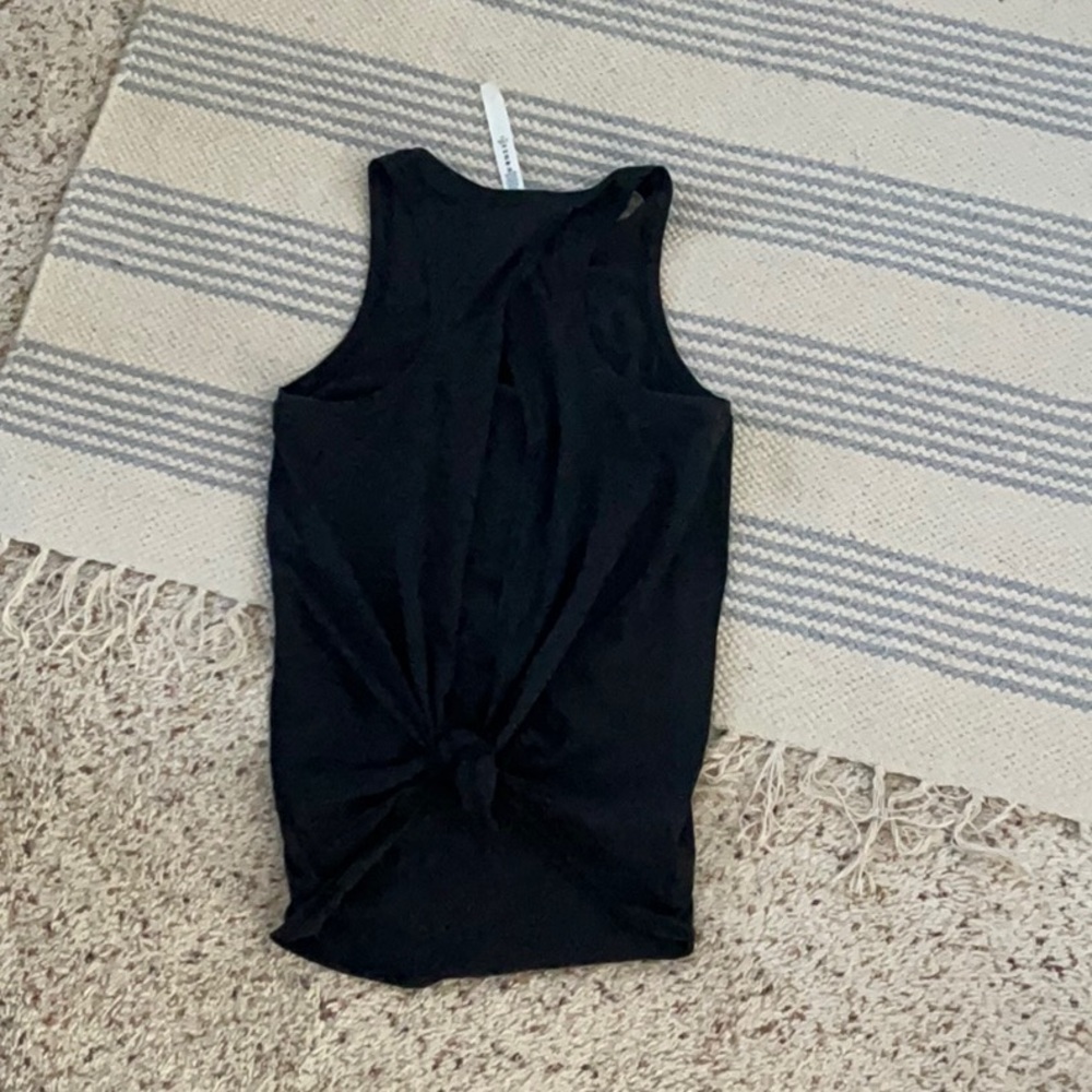 Black tank top with tie in back